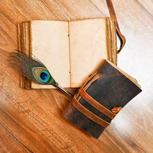 Handcrafted Genuine Leather Vintage Journal <b>A5</b> Diary <b>Notebook</b> with Deckle Edge Paper Leather Planner Writing <b>Notebook</b> Corporate - Product Image 2