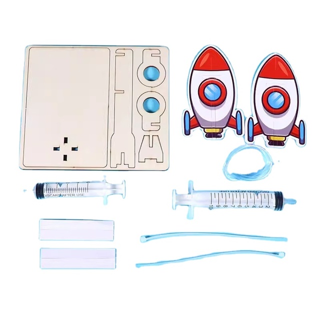 2026 New Wooden Diy Rocket Launcher Steam Scientific Experiment Material Kits Kids Educational Toys Pre-school Education