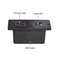 Prise de table de canapé en plastique avec 1 prise de courant standard américaine et ports USB A+C, indice de protection IP44
