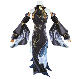 Ecoparty Shen He <span class=keywords><strong>Cosplay</strong></span> disfraz Frostflower Dew vestido <span class=keywords><strong>Genshin</strong></span> <span class=keywords><strong>Impact</strong></span> Lantern Rite <span class=keywords><strong>Shenhe</strong></span> nuevos trajes de <span class=keywords><strong>Cosplay</strong></span> disfraces uniformes - Product Image 3