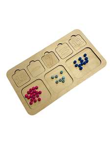 Tablero de Matemáticas de Madera Montessori para Sumas, Restas, Comparación y Conteo, Juguete con Pompones, Ayuda Educativa para Niños - Product Image 4