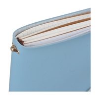 Carnet de notes professionnel OEM bleu clair avec bouton-pression métallique, portable, pour enregistrement, fabriqué en usine