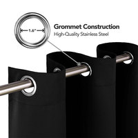 ARODDY Rideau occultant thermique en polyester, disponible en toute couleur, sur mesure, noir, 100" x 84" pour la maison