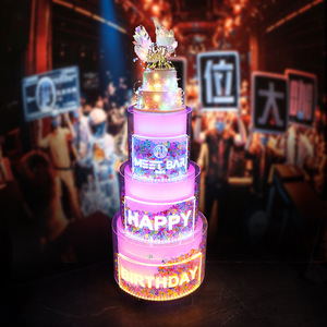 Acrylic Birthday Cake Cart Happy Birthday Decoration Truck Colorful <b>Remote</b> Control Multifunctional <b>Switch</b> Panel Commercial - Product Image 2