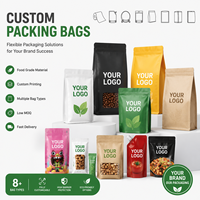 Sachets personnalisés pour aliments pour animaux de compagnie avec languette d'ouverture facile et fermeture éclair, fond plat, pour l'emballage d'aliments pour animaux de qualité supérieure