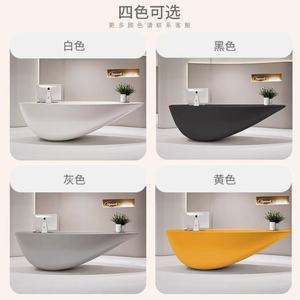 Mostrador de Recepción para Salón de Belleza Jufengshang, Mueble de Oficina Semicircular con Arco Irregular para Recepción de Empresa o Bar - Product Image 6