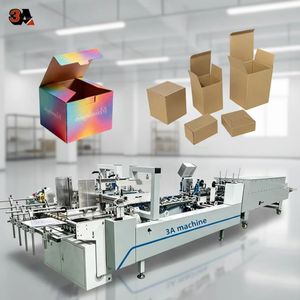 3A-800WK Cold Glue Cardboard Box <b>Folder</b> Gluer 800mm Automatic Mini Small PLC Controlled - Product Image 1