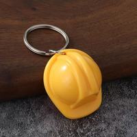 Mini casque de chantier de simulation avec mousqueton métallique, porte-clés, cadeau promotionnel, vente en gros