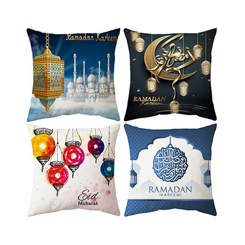 YC-831 Eid Mubarak Pillow Case Ramadan Kareem Throw Pillow Cover Soft Cushion Cover