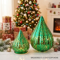 Boule en verre verte avec lumière LED pour la décoration de Noël et la décoration de la maison