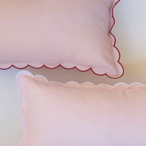 Fodera per <span class=keywords><strong>Cuscino</strong></span> in Puro Lino Tessuto <span class=keywords><strong>con</strong></span> <span class=keywords><strong>Bordo</strong></span> Smerlato Extra Lungo Personalizzabile all'Ingrosso - Product Image 4