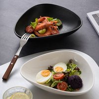 Bol en céramique triangulaire créatif, bol à salade de fruits, assiette à dîner effet sable, vaisselle, assiette inspirée du style japonais