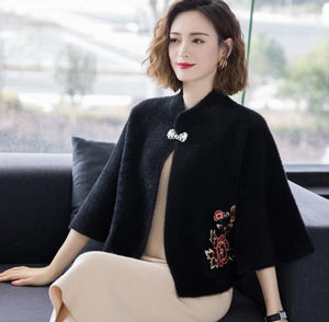 <span class=keywords><strong>De</strong></span> moda <span class=keywords><strong>de</strong></span> visón abrigo <span class=keywords><strong>de</strong></span> piel cuello corta hombro abrigo chal <span class=keywords><strong>para</strong></span> las mujeres - Product Image 5