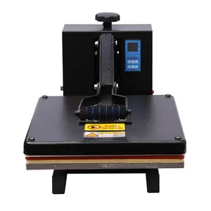 Black Digital Heat Transfer Press Machine T-Shirt Sublimation 38 x 38 cm Power 1800W