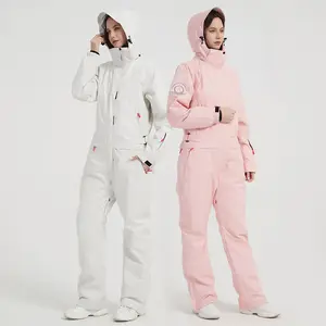 制造定制户外冬季雪衣防水防风整体女式滑雪服