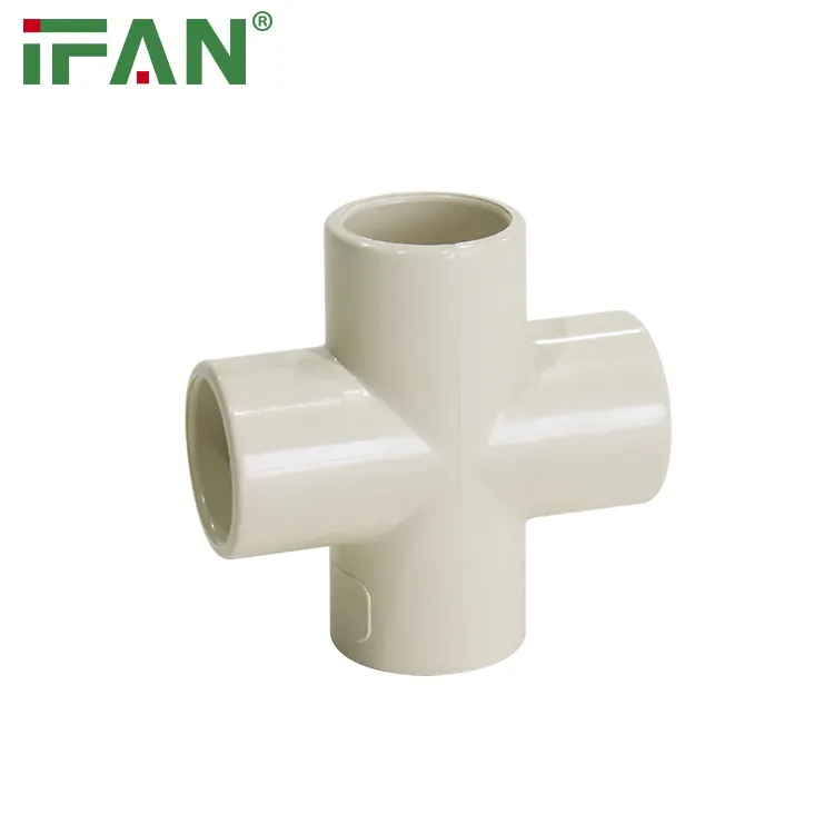 IFAN Kunststoff PVC 4-Wege-T-Rohrverbinder 1 1/4 Zoll PVC-Vierwege-T-Rohr verschraubungen