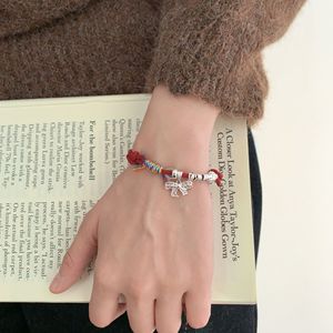 S925 Sterling Silver Bow Knot <b>Red</b> Rope <b>Bracelet</b> For Women Everyday Wear Jewelry - Product Image 4