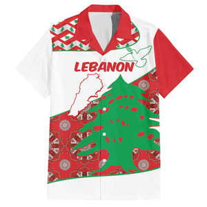 Thiết kế hợp thời trang áo sơ mi nam Hawaii Mẫu cờ lebanon cá nhân lebanon Ngày Độc Lập Áo sơ mi Hawaii cedrus libani 2025 - Product Image 3