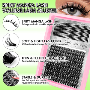 Nhãn Hiệu Riêng Fluffy Spiky Manga Lash Cụm Khay Bán Buôn Chồn Wispy DIY Cụm Lông Mi Nhà Cung Cấp Biểu Tượng Tùy Chỉnh - Product Image 3