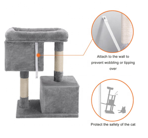 Diskon Besar Grosir Kualitas Tinggi Penggaruk Kayu Unik Mode Dapat Dilipat Sisal dengan Tangga Produk Hewan Peliharaan Pohon Kucing - Product Image 4