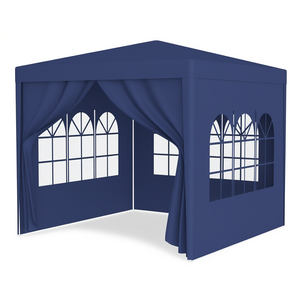 Gazebo Blu 10x10 per Eventi Esterni, Tenda Robusta per Matrimoni e Feste con 4 Pareti Rimovibili, Struttura in Alluminio e Tessuto in Poliestere - Product Image 1