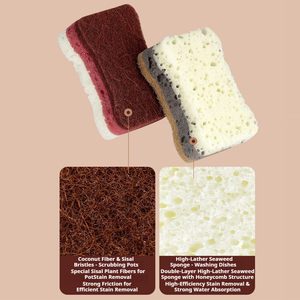 Esponja de Cocina de Espuma Alta y Porosa de Algas Marinas para Lavar Platos, Estropajo para Limpiar Ollas y Tazones del Hogar - Product Image 4