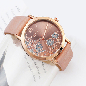 Bella di lusso in <span class=keywords><strong>oro</strong></span> rosa floreale di colore braccialetto di cuoio donna casuale commercio all'ingrosso della vigilanza o logo personalizzato a mano elegante di guardare le ragazze - Product Image 5