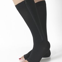 Chaussettes de compression à fermeture éclair pour femmes, chaussettes de soutien du mollet à pression dégradée