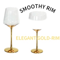Verres à vin en plastique réutilisables à longue tige dorés Crystal Clear Retro Style pour les grands événements, les fêtes, les mariages et les réceptions
