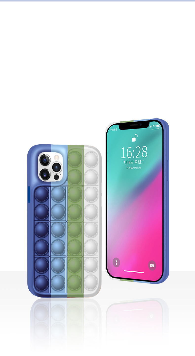 Bubble Pop Mobile Phone Silicone Cases Stress Relief For Iphone