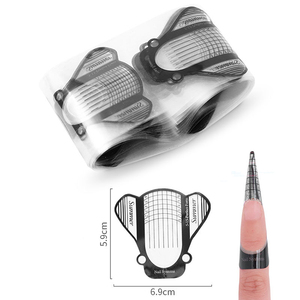 Material de Pvc transparente, formas de uñas negras, etiqueta personalizada, pegatina para forma de uña, 100 Uds. - Product Image 2