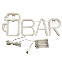 Lampe LED néon en plastique INS pour verre à vin, décoration murale pour fêtes, anniversaires, salle de jeux, ambiance maison