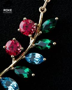 תליון אבני חן בהתאמה אישית, זהב 9K-18K, אזמרגד/רובי/ספיר/יהלום צהוב - שרשרת יוקרה לנשים - Product Image 3