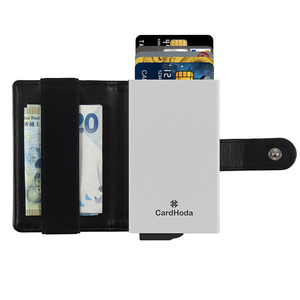 ที่ใส่บัตรอลูมิเนียม CardHoda ป้องกัน RFID พร้อมคลิปหนีบเงินและตัวล็อคแบบหัวเข็มขัด กระเป๋าสตางค์มินิมอลสำหรับทุกเพศ - Product Image 1