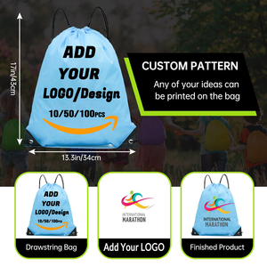 OEM Recyclable Custom Large Drawstring Backpack <b>Bag</b> Nylon Polyester Drawstring <b>String</b> <b>Bag</b> for Sports Swimming Shopping <b>Bags</b> - Product Image 3