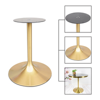 Pieds de table en acier inoxydable, style trompette, simples, ronds, pour hôpital, café, restaurant, base de table en forme de tulipe