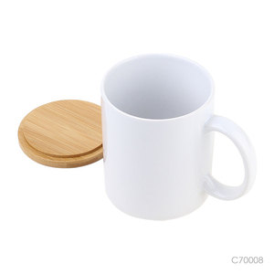 Taza <span class=keywords><strong>de</strong></span> Cerámica <span class=keywords><strong>de</strong></span> <span class=keywords><strong>2022</strong></span> con Tapa y Asa <span class=keywords><strong>de</strong></span> Bambú para Sublimación, Taza en Blanco, Tazas <span class=keywords><strong>de</strong></span> Cerámica Blanca, Tazas <span class=keywords><strong>de</strong></span> Café <span class=keywords><strong>de</strong></span> Cerámica Artísticas - Product Image 1