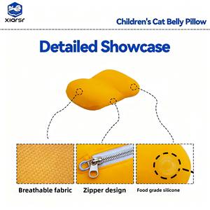 Oreiller de cou pour chat en silicone de qualité <span class=keywords><strong>alimentaire</strong></span>, soutien ergonomique du cou, housse respirante amovible, sommeil profond, voyage moderne, bureau, <span class=keywords><strong>chambre</strong></span> à coucher - Product Image 6