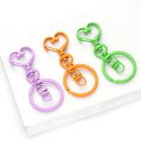 Mousqueton en métal en forme de cœur, crochet pivotant, boucle à ressort, clip porte-clés, accessoires de quincaillerie pour bijoux DIY