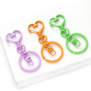 Mousqueton en métal en forme <span class=keywords><strong>de</strong></span> cœur, crochet pivotant, boucle à ressort, clip porte-clés, accessoires <span class=keywords><strong>de</strong></span> quincaillerie pour bijoux DIY - Product Image 4