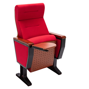 Chaise d'auditorium Jiarunde C-58 rouge avec accoudoirs pour théâtre, salle de conférence, école, église - Product Image 1