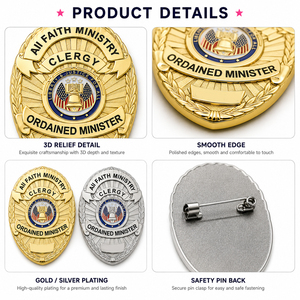 Insignia metálica de seguridad nacional de alta calidad personalizada del fabricante al por mayor, insignia de guardaespaldas personal - Product Image 4
