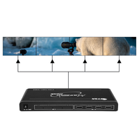 Controlador de Video Wall con Control Remoto y Botones, Modo de Empalme 1X3 2X1, 3840X2160 60Hz 4K HDMI 2.0, 4 Canales, FCC
