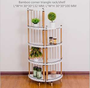 Estantería giratoria para niños de madera de bambú en sala de estar jardín de infantes - Product Image 3