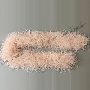 8ply <strong>Ostrich</strong> <strong>Feather</strong> <strong>Boa</strong> 10-15cm Fluffy DIY Craft Costume For Halloween Carnival Wedding Decorations Dyed Natural Patterned - Product Image 4