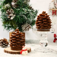 Bougie parfumée en cire de soja en forme de cône de pin de Noël, accessoires décoratifs pour la photographie, livraison directe disponible