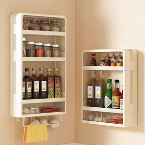 Étagère murale de rangement pour cuisine, multi-niveaux, en acier inoxydable, organiseur d'épices pour usage domestique, taille L - Product Image 1