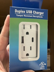 Toma de Corriente Doble de Pared Barep con Certificación UL de 15A, con Puertos USB-A de 4.8A y Tipo C, Resistente a Manipulaciones - Product Image 3