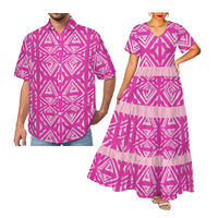 Robe à col en V de vacances de plage de Style tropical hawaïen tenue de couple de grande taille tenue décontractée pour femmes et chemise Aloha pour hommes