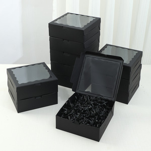 Boîte cadeau personnalisée à fenêtre carrée pour mariage, fête d'<span class=keywords><strong>anniversaire</strong></span>, emballage de fête - Product Image 3